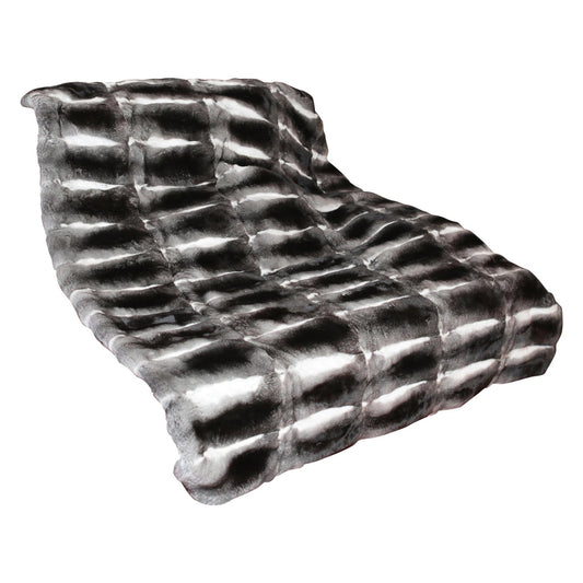 Luxury Chinchilla Fur Blanket with Cashmere Back