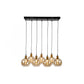 Pendant lamp Reons, black/copper color, H27-135x70x26cm, E27 7x60W(MAX)