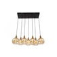 Pendant lamp Reons, black/copper color, H27-135x70x26cm, E27 7x60W(MAX)