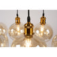 Pendant lamp Reons, black/copper color, H27-135x70x26cm, E27 7x60W(MAX)