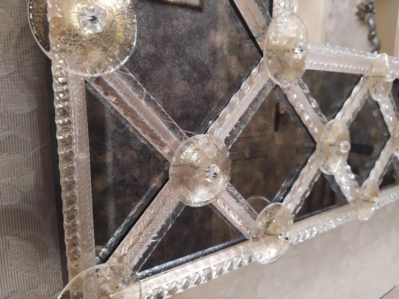 "CREME" Murano Glass Mirror