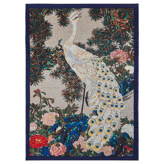 Peacock Bed Cover Blanket – Silk, Cashmere & Wool