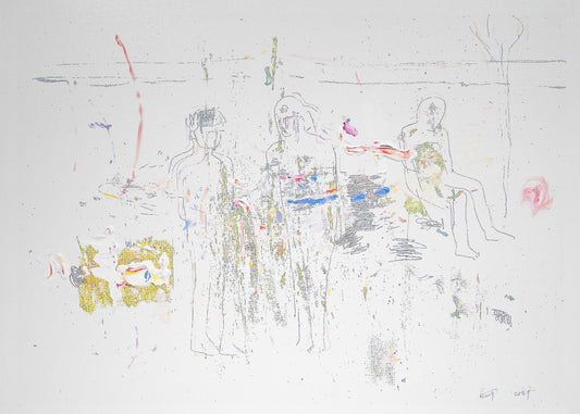Contemporary Acrylic & Watercolor on Canvas – Various States N1