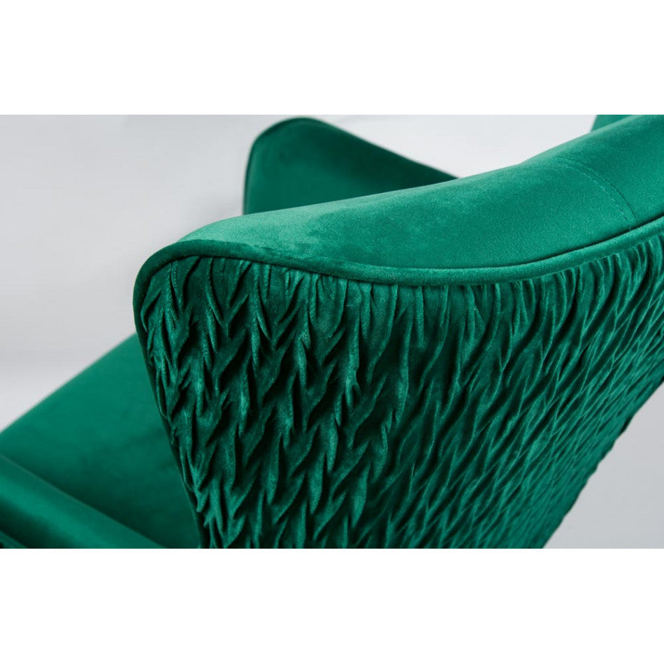 Armchair Dartford, velvet, green, 100x75x85cm, seat height 40cm