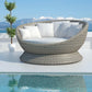 360° Rotating Scoop Daybed Handwoven Wicker Outdoor Lounger