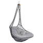 Hanging chair with gray cushion on a white background