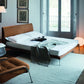 Queen Size Talamo Bed with Single Springing in Grey Upholstery