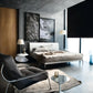 Queen Size Talamo Bed with Single Springing in Grey Upholstery
