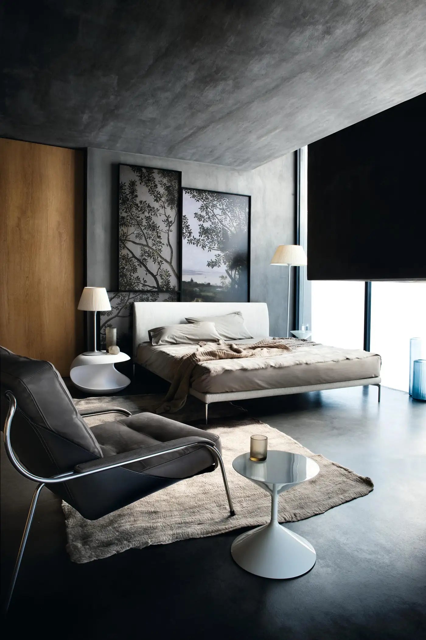 Queen Size Talamo Bed with Single Springing in Grey Upholstery