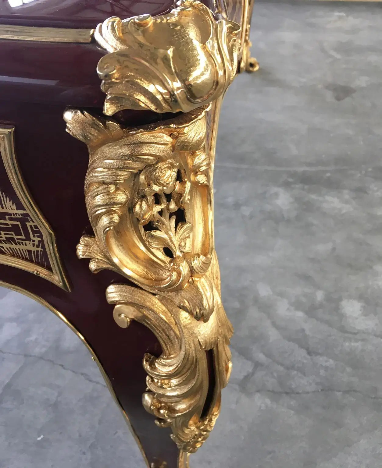 One-of-a-Kind Italian Red Berry Lacquered Writing Desk