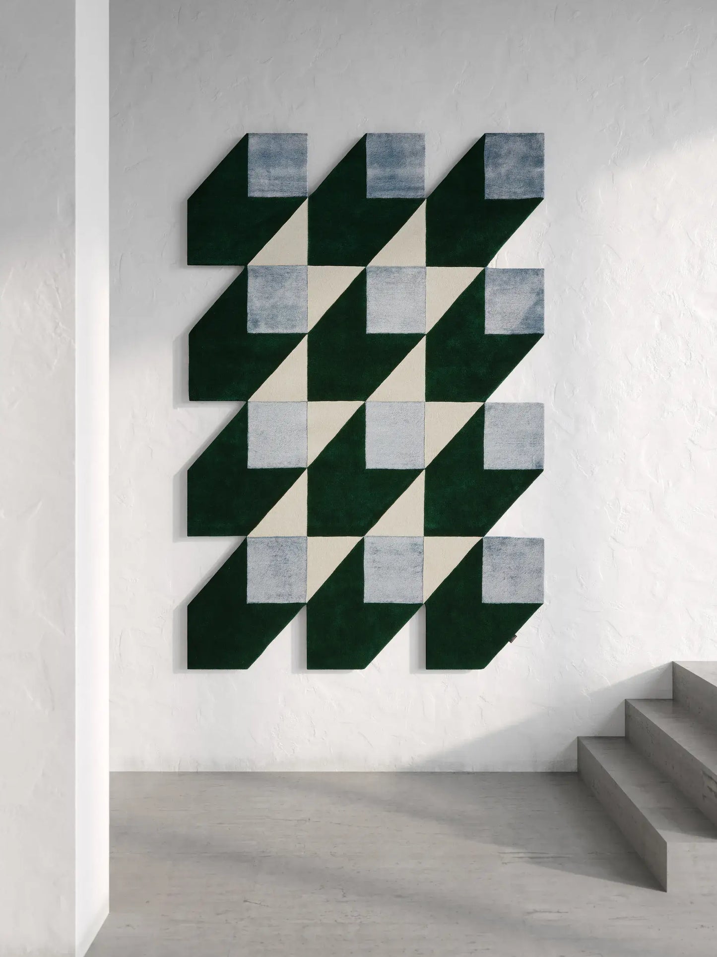 Multicolour Geometric Rug – Blue/Green