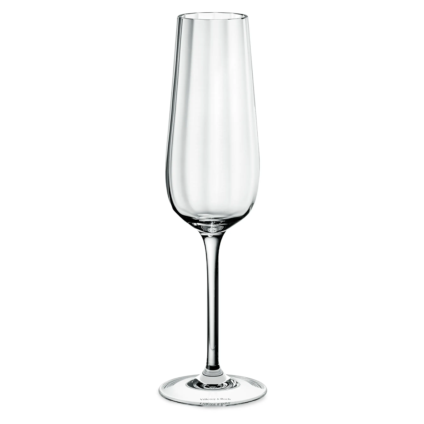 Rose Garden Crystal Champagne Flute Set of 4