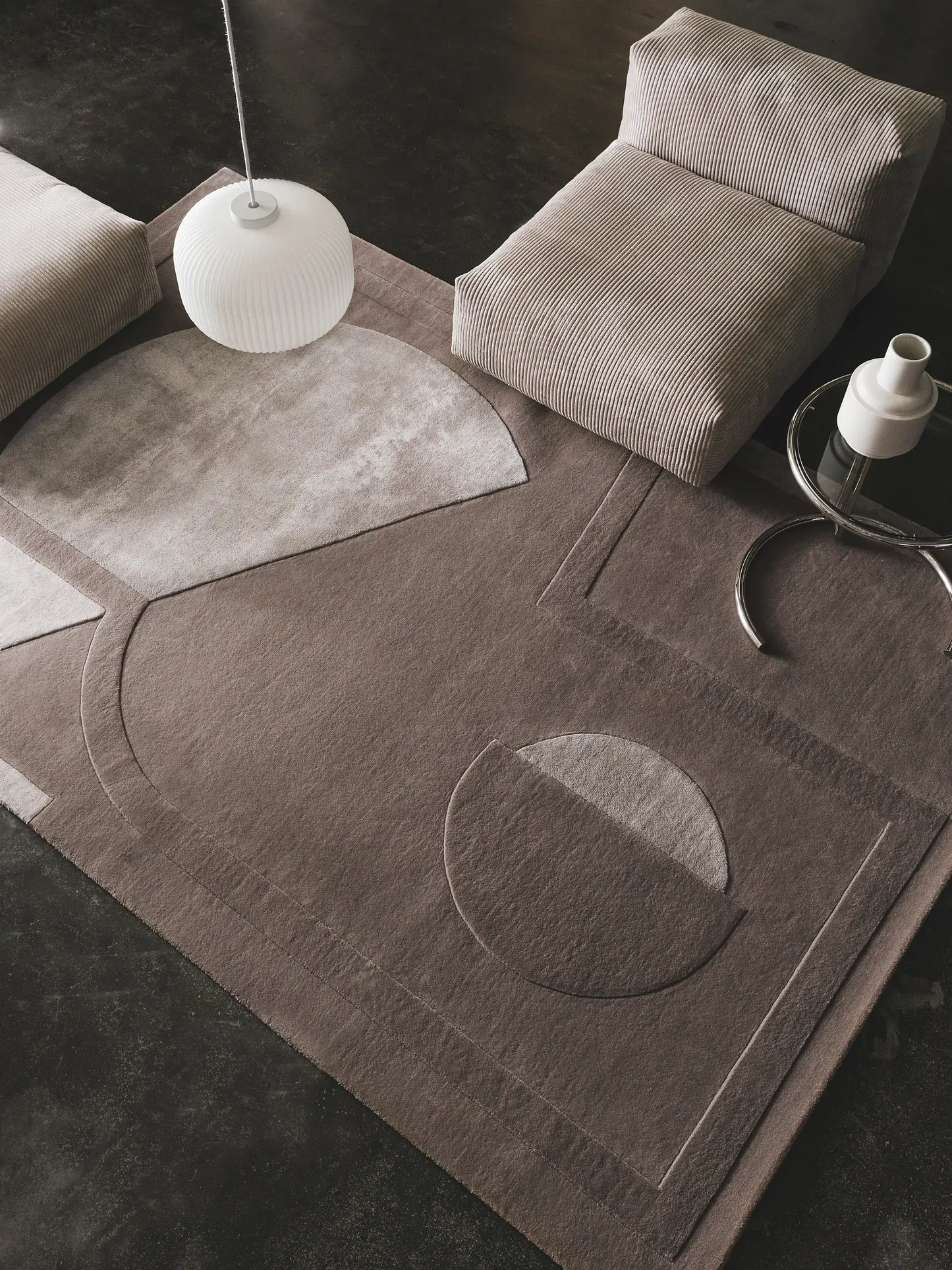 Elegant Taupe Wool & Lyocell Designer Rug