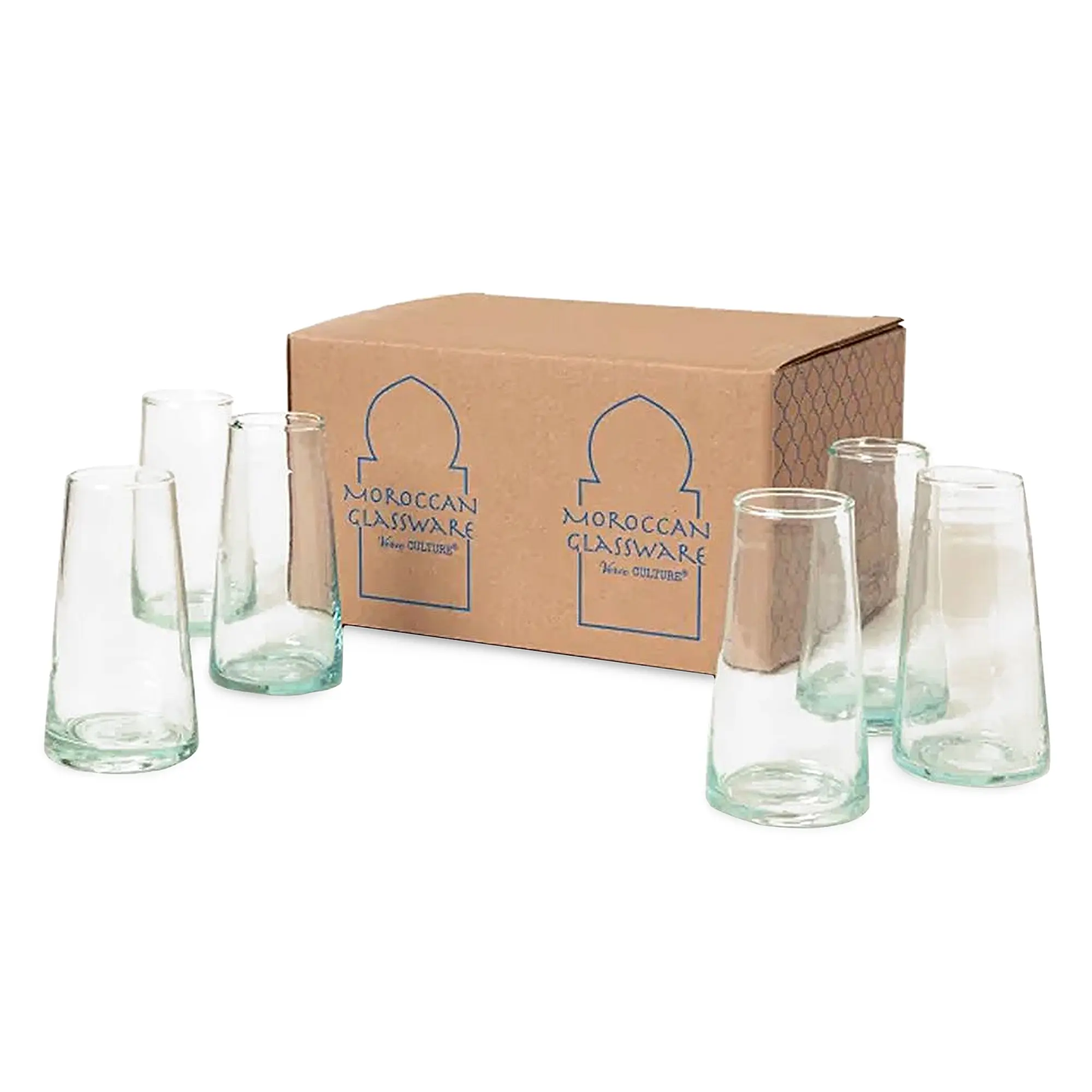 Handcrafted Moroccan Cone Champagne Glass Set – 6 Pieces