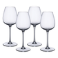 Purismo Red Wine Glass, Intricate & Delicate, Set of 4