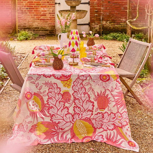Island Hue Carnival Print Linen Tablecloth – 150 x 300 cm