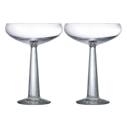 Big Top Coupe Glass Set – Set of 2, Clear Lead-Free Crystal