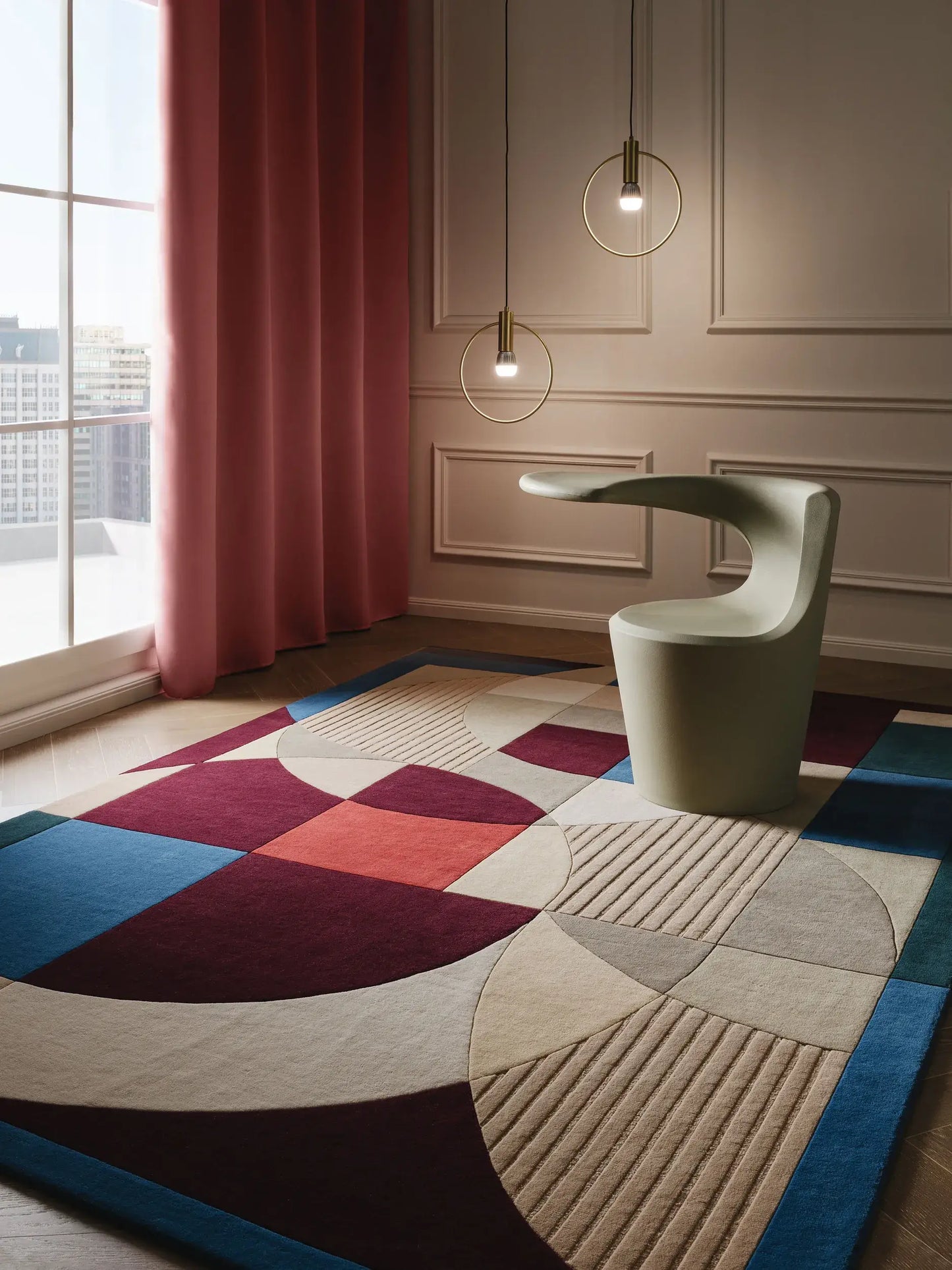 Wool Rug Adam Multicolour/Purple