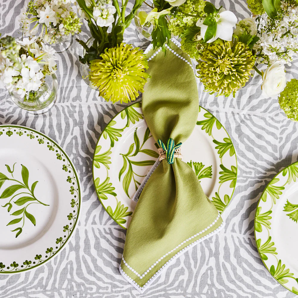 Grey Zebra Striped Linen Tablecloth – 150 x 300 cm