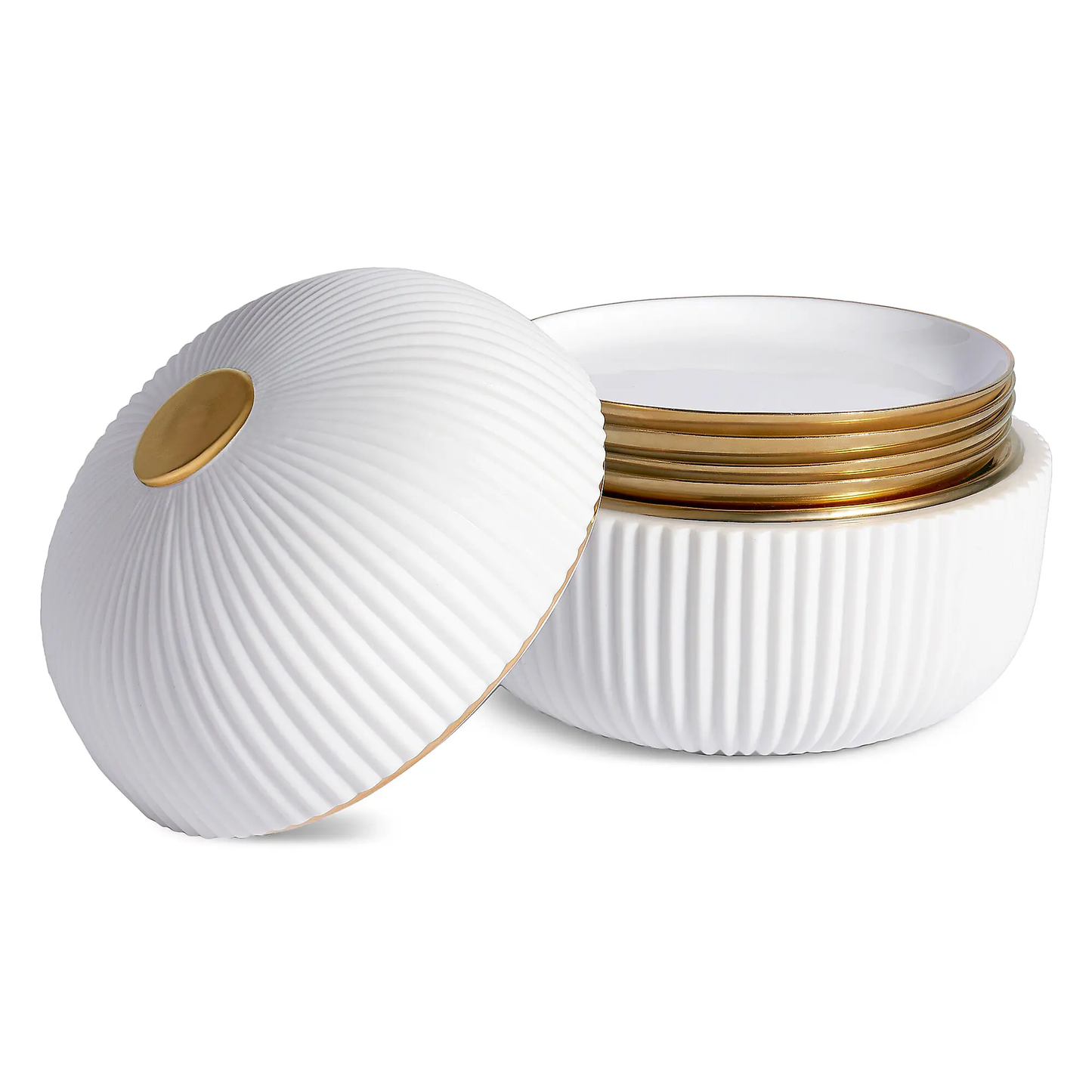 Ioṅic Five-Piece Porcelain Box & Plate Set