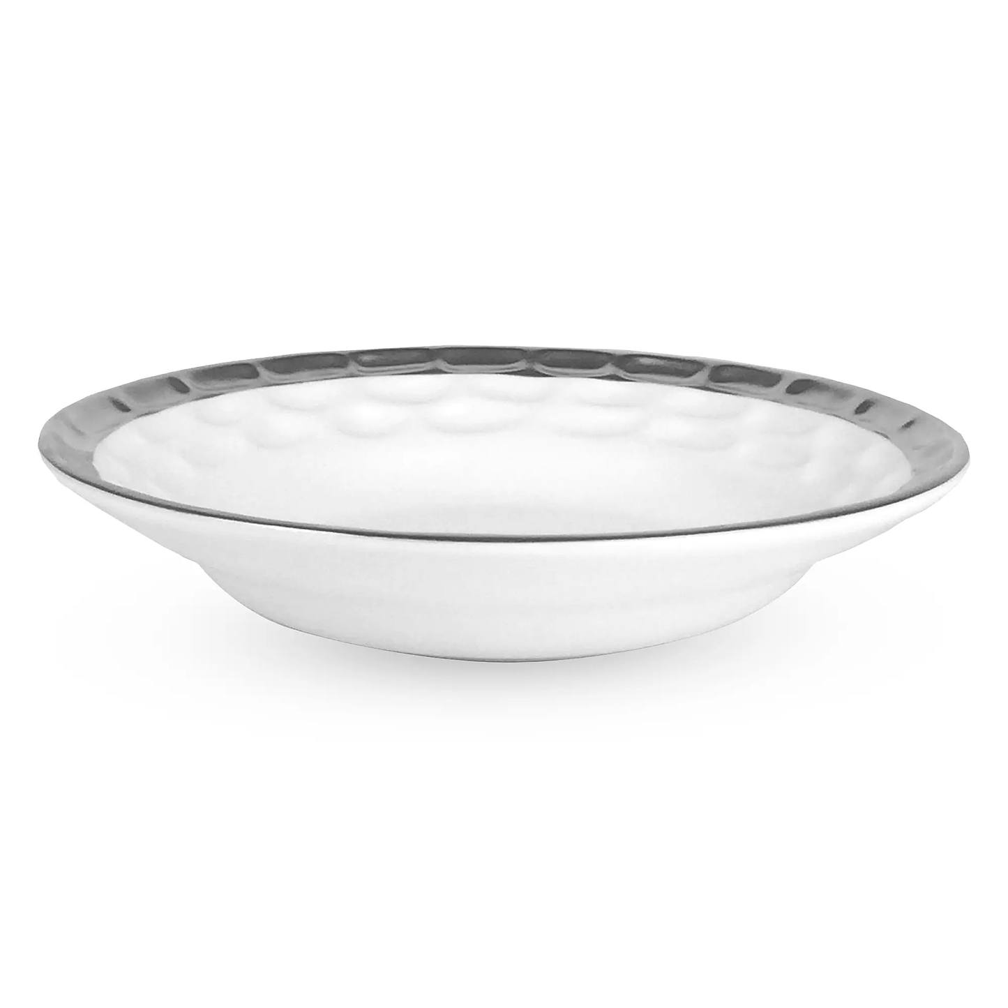 Truro Platinum 4-Piece Rimmed Dinner Bowl Set