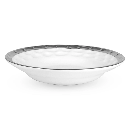 Truro Platinum 4-Piece Rimmed Dinner Bowl Set