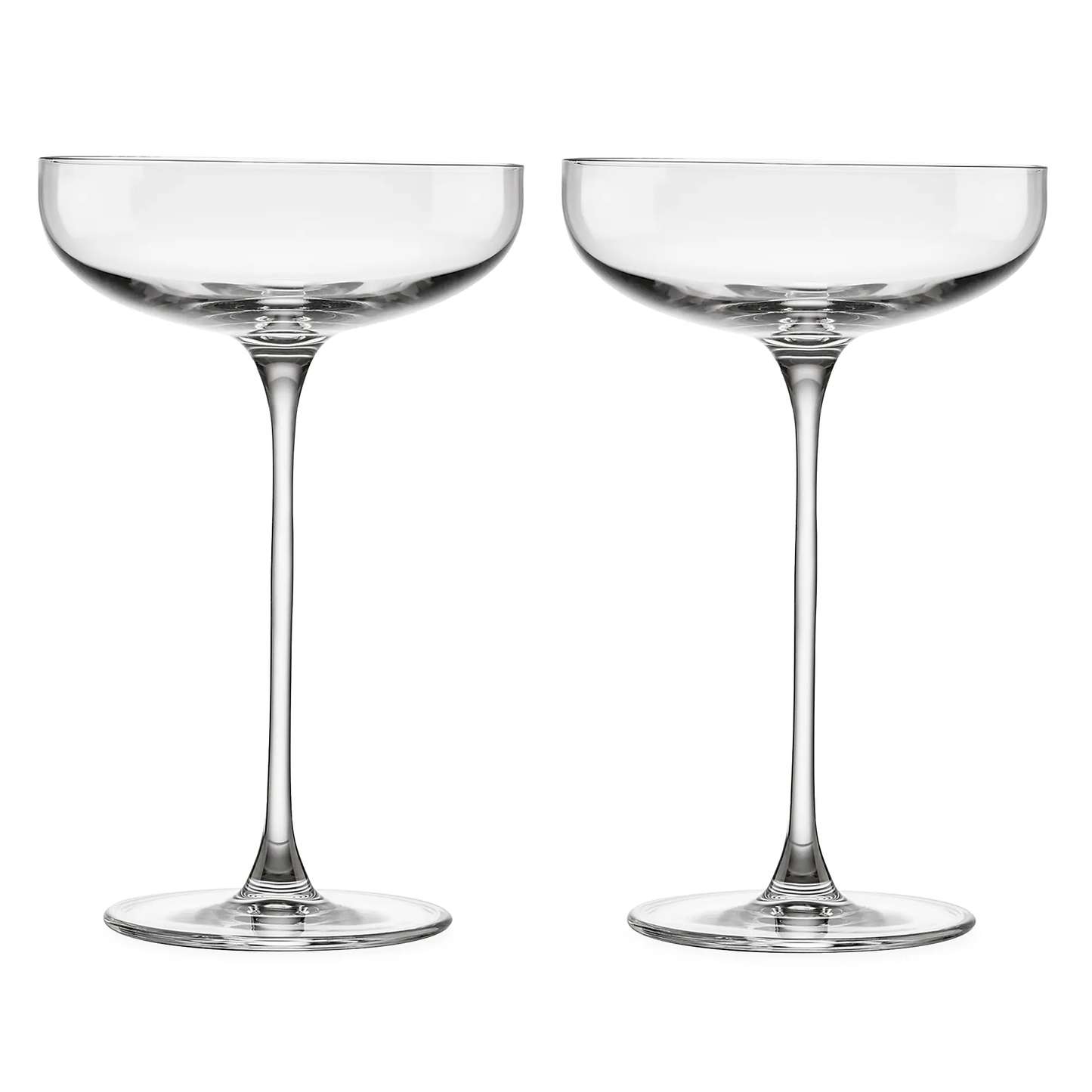 Elegant Crystal Coupe Glasses – Set of 2