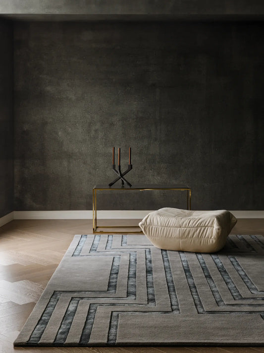 Parker Grey Wool & Lyocell Rug