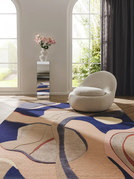 Vibrant Multicolour Wool & Lyocell Accent Rug