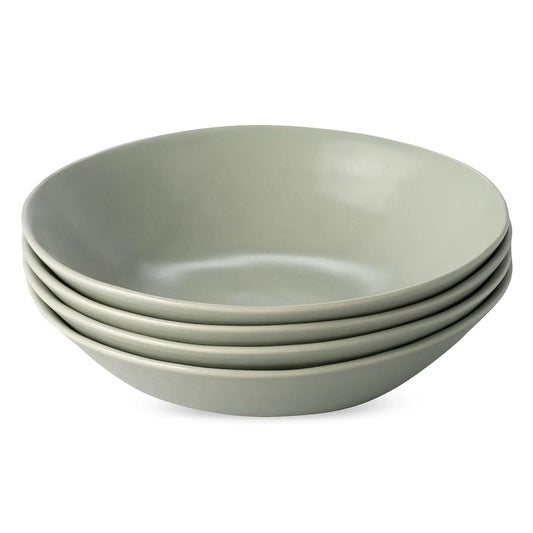 Blush Pink Stoneware Pasta Bowls — Set of 4