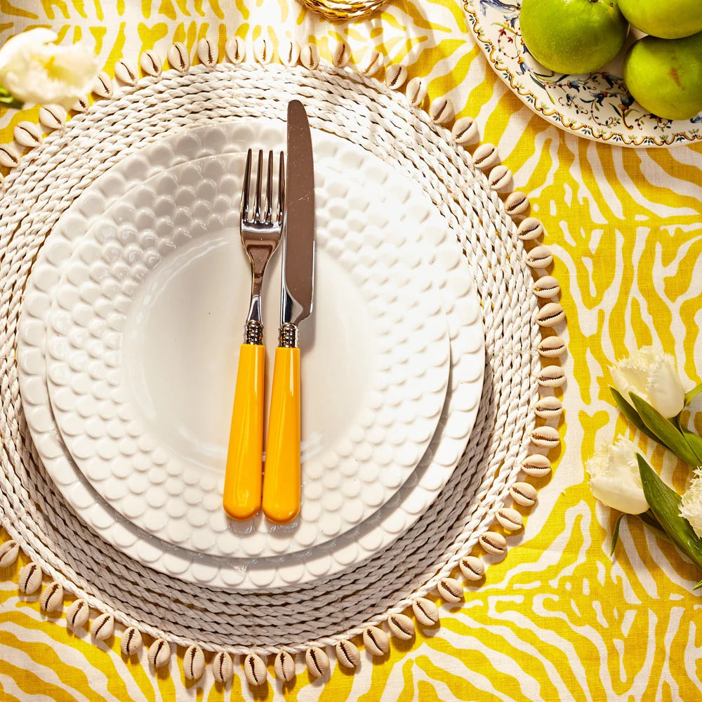 Yellow Zebra Striped Linen Tablecloth – 150 x 300 cm