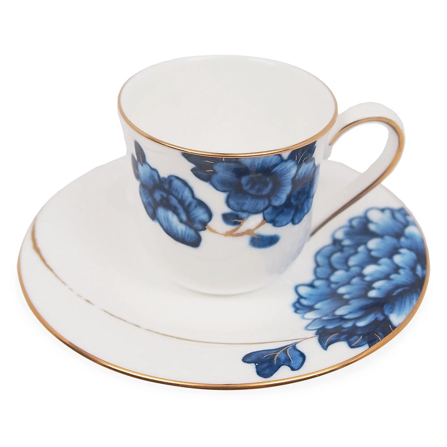 Emperor Flower 2-Piece Espresso Cup & Saucer Set