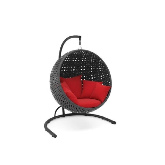 Outdoor Hanging Basket Chair with Open Weave Design – Free-Swinging