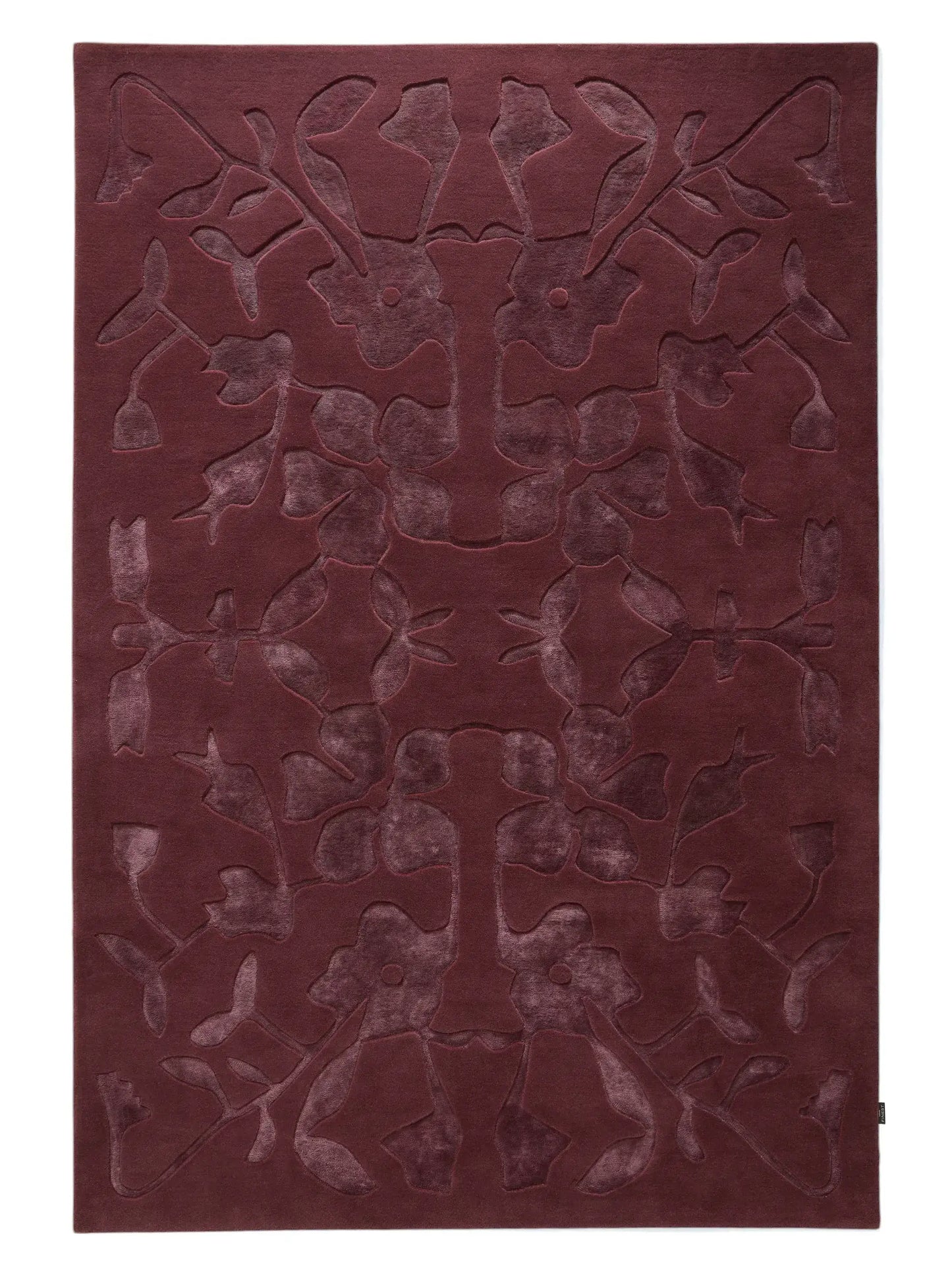 Botanical Motif Wool & Lyocell Rug