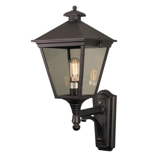 Large Outdoor Lantern Wall Light – Turin Grande (Black)