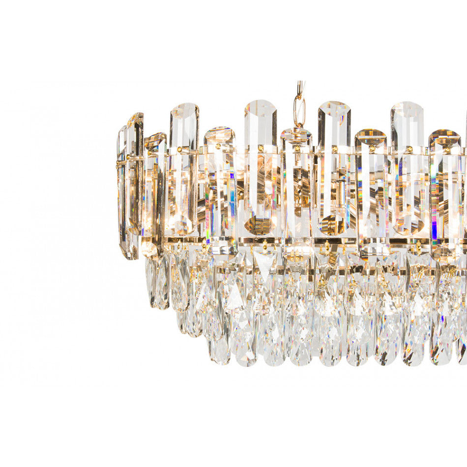 Pendant lamp Yarandilla 10, H32-90cm, 80x35cm, E14, 10x40W(MAX)