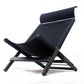 Black lounge chair on a white background