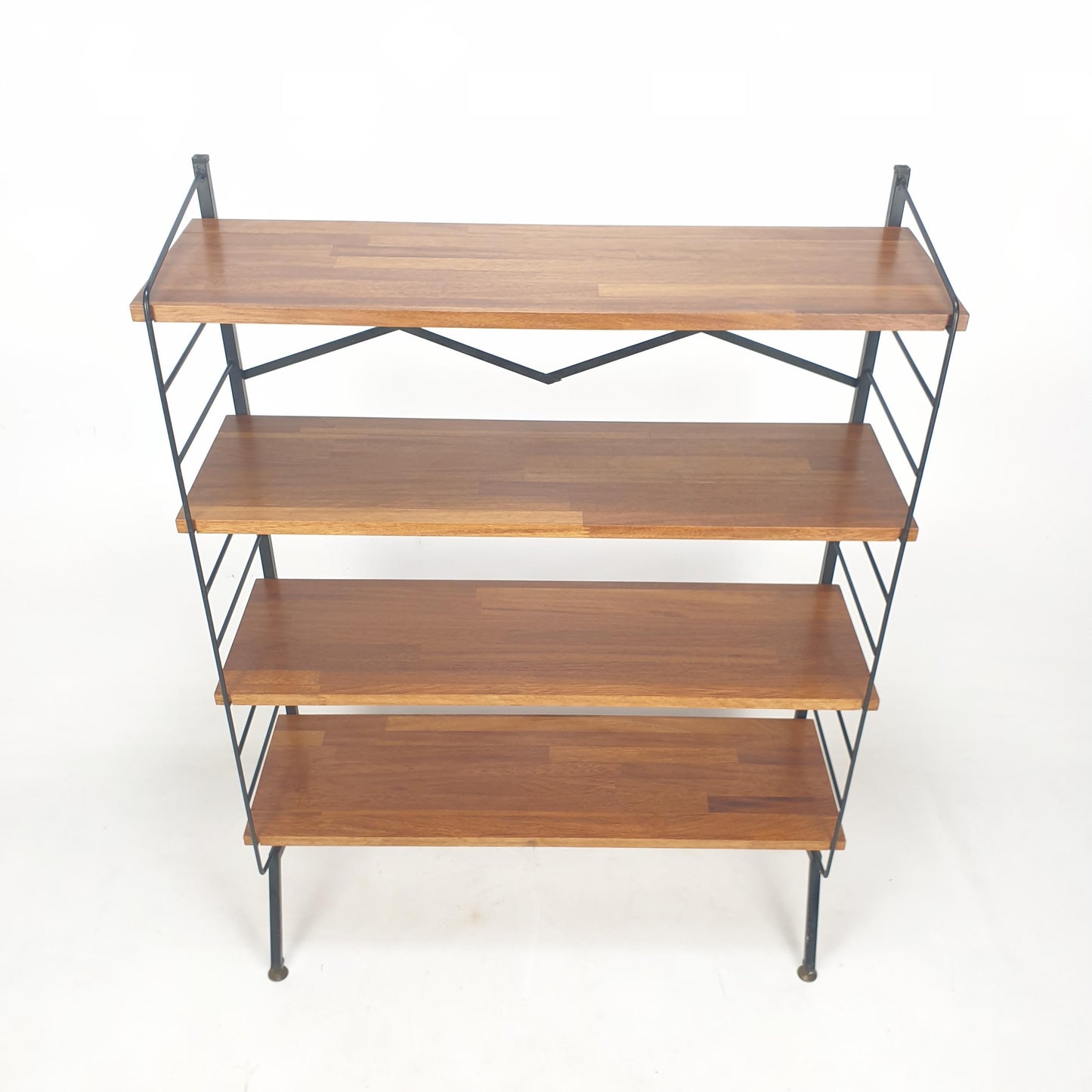 Mid-Century Italian Free-Standing Shelving Unit with Brass Feet – 1950s