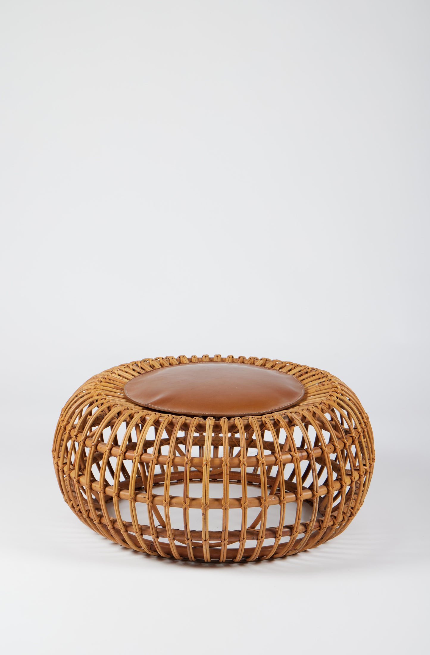 Mid-Century Modern Rattan Outdoor Lounge Chair & Ottoman Set – 1956 Bonacina Design