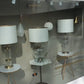 Column Lamp hand made of Reeded Glass and Antique Brass
