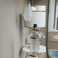 Column Lamp hand made of Reeded Glass and Antique Brass