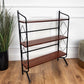 Vintage 1950s Italian Mid-Century Modern Slim Metal & Walnut Bookshelf