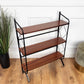 Mid-Century Italian Metal & Walnut Open Bookcase with Brass Details – 1950s