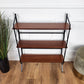 Vintage 1950s Italian Mid-Century Modern Slim Metal & Walnut Bookshelf