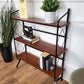 Vintage 1950s Italian Mid-Century Modern Slim Metal & Walnut Bookshelf