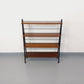 Vintage 1960s Teak & Black Metal Floor Shelf – Italian String Tomado Style