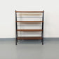Vintage 1960s Teak & Black Metal Floor Shelf – Italian String Tomado Style