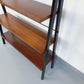 Vintage 1960s Teak & Black Metal Floor Shelf – Italian String Tomado Style