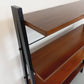 Vintage 1960s Teak & Black Metal Floor Shelf – Italian String Tomado Style
