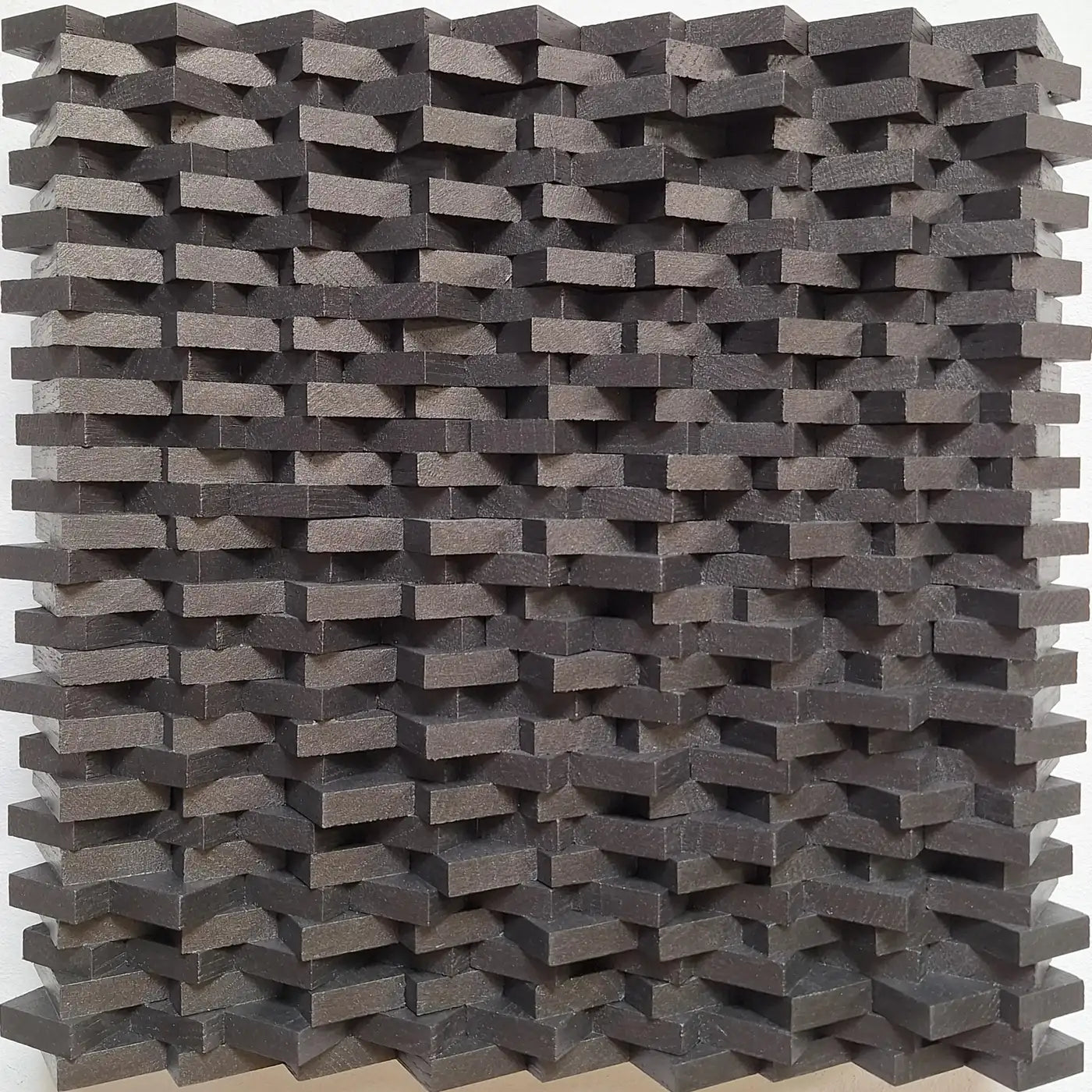 Lignes brisées modern grey black architectural painting relief  2024